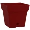 وعاء زرع مربع كبير الحجم مقاس 38 سم لون احمر طوبي